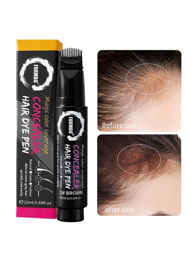 FORMBO One-time hair styling pen with teeth comb for whitening hair beauty hair dryer that doesn't damage the scalp hair dyeing dryer 20ml (02#BROWN) - Image 1